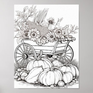 Fall/Autumn Adult Coloring Poster