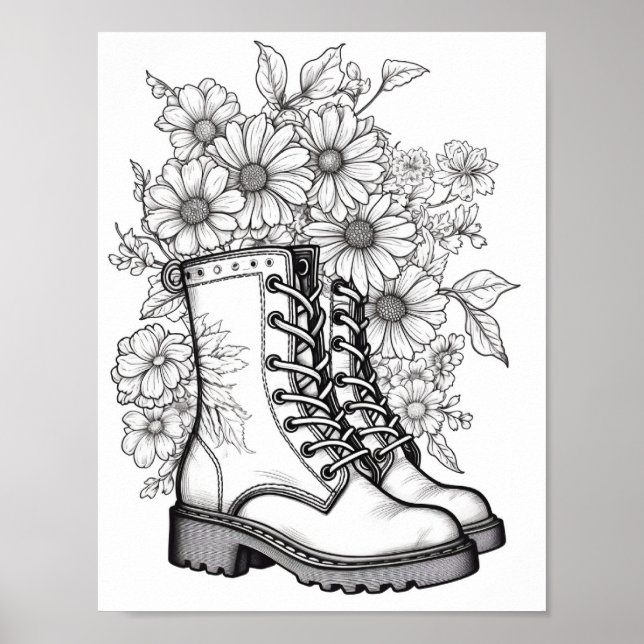 Fall/Autumn Adult Coloring Poster (Front)