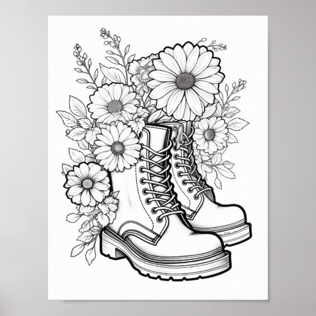 Fall/Autumn Adult Coloring Poster (Front)