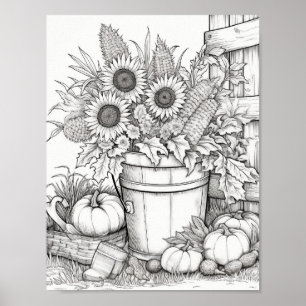 Fall/Autumn Adult Coloring Poster