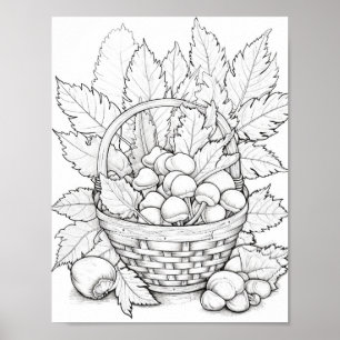 Fall/Autumn Adult Coloring Poster