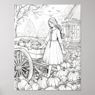 Fall/Autumn Adult Coloring Poster