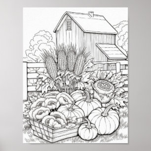 Fall/Autumn Adult Coloring Poster