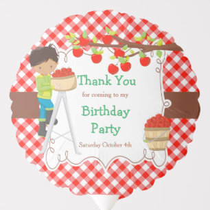 Fall Autumn Apple Picking African America Birthday Balloon