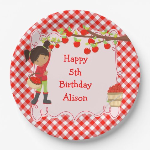 Fall Autumn Apple Picking African American Party Paper Plates
