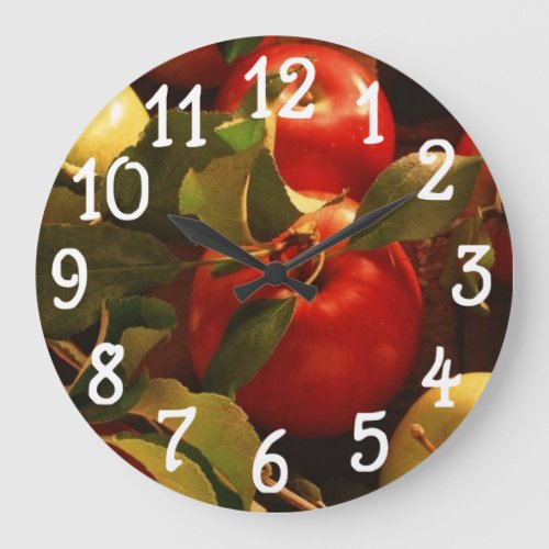 Fall Autumn Apples Design Kitchen Wall Clock