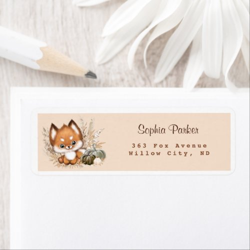 Fall Autumn Baby Shower Return Address Labels