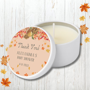 Fall Autumn Baby Shower Thank You  Mini Candle Favors