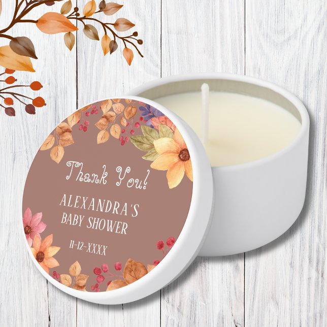 Fall Autumn Baby Shower Thank You  Mini Candle Favors (Creator Uploaded)