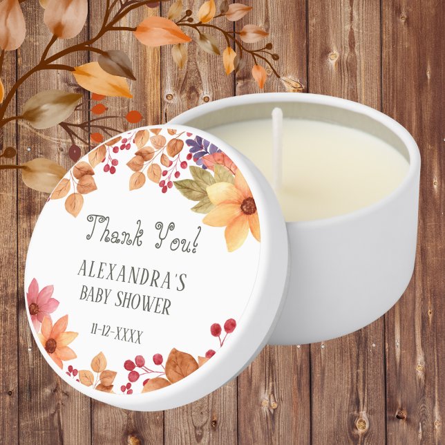 Fall Autumn Baby Shower Thank You  Mini Candle Favors (Creator Uploaded)