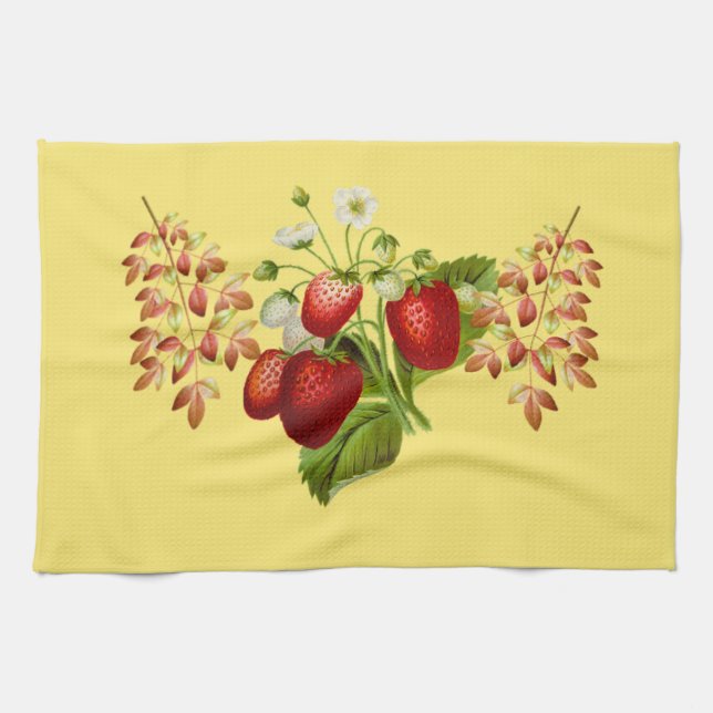Fall & Autumn Berry Foliage Kitchen Towel (Horizontal)