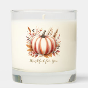 Fall Autumn Boho Watercolor Pumpkin Thanksgiving Scented Candle