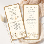 Fall Autumn Boho Wildflower Wedding Program<br><div class="desc">Elegant wedding program featuring beautiful rustic wildflowers and modern typography.</div>