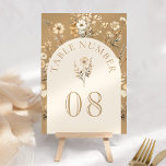 Fall Autumn Boho Wildflower Wedding Table Number<br><div class="desc">Elegant wedding table numbers featuring beautiful rustic wildflowers.</div>