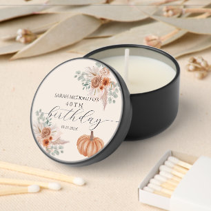 Fall Autumn Boho Woman Birthday Bohemian Mini Candle Favors