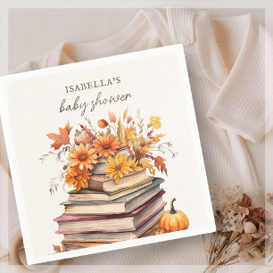 Fall Autumn Book Themed Baby Shower Napkins