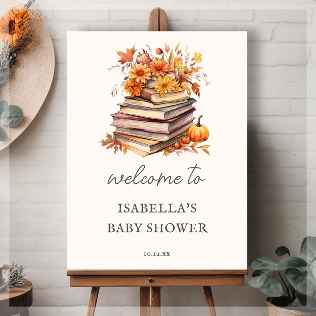 Fall Autumn Book Themed Baby Shower Welcome Sign (Creator Uploaded)