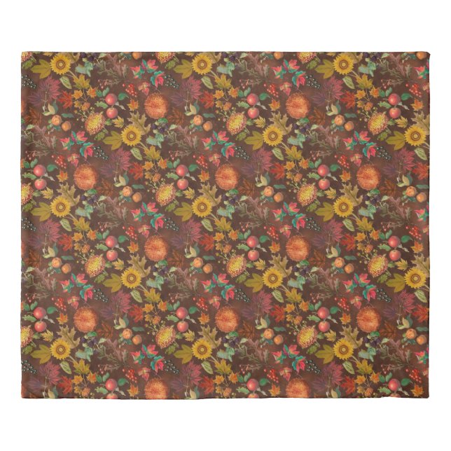 Fall Autumn Botanical Duvet Cover (Front)