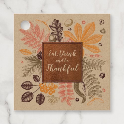 Fall Autumn Botanicals Thank You Favor Tags