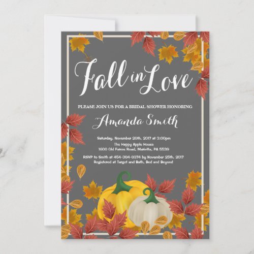 Fall Autumn Bridal Shower invitation