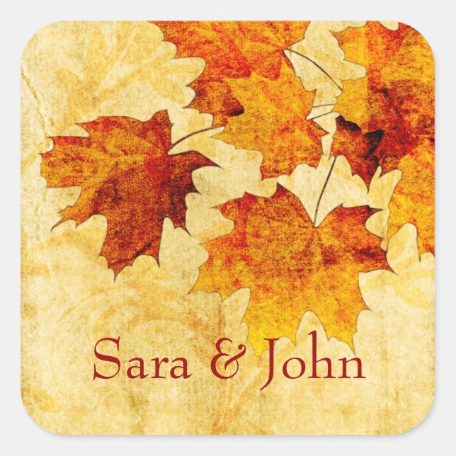 fall autumn brown leaves envelope seal (Front)