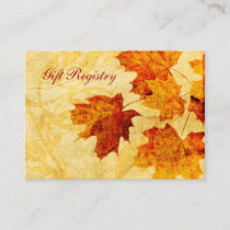 fall autumn brown leaves Gift registry  Cards