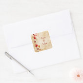 fall autumn brown leaves wedding favor stickers (Envelope)