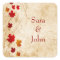 fall autumn brown leaves wedding favor stickers