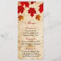 fall autumn brown leaves wedding menu