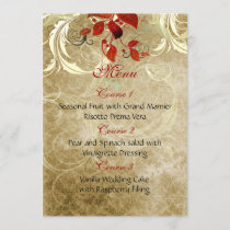 fall autumn brown leaves  wedding menu