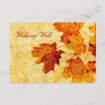 fall autumn brown leaves wishing well cards