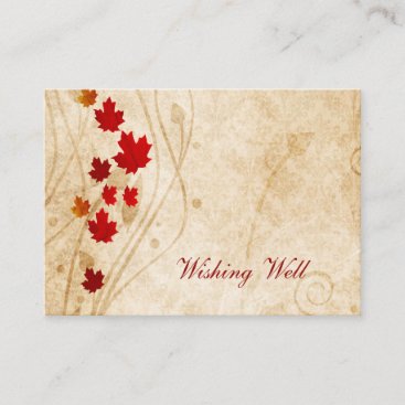 fall autumn brown leaves wishing well cards