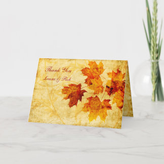 fall autumn brown wedding Thank You Card