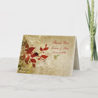 fall autumn brown wedding Thank You Card