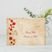 fall autumn brown wedding Thank You Invitation (Standing Front)