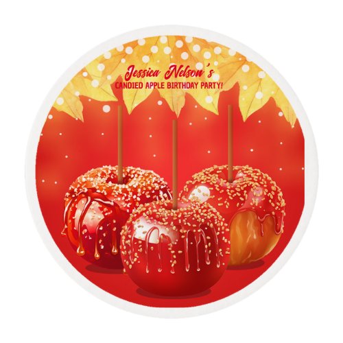 Fall Autumn Candied Apple Party Edible Frosting Rounds