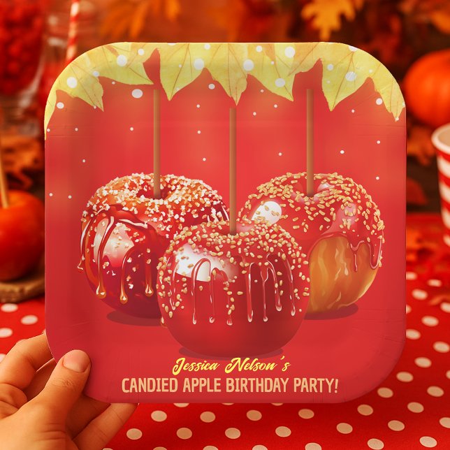 Fall Autumn Candied Apple Party Paper Plates (Fall Autumn Candied Apple Party Paper Plates
)