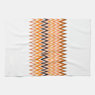 Fall Autumn Color Chevron Pattern Kitchen Towel