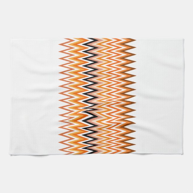 Fall Autumn Color Chevron Pattern Kitchen Towel (Horizontal)