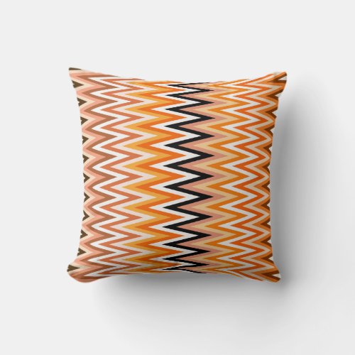 Fall Autumn Color Chevron Pattern Throw Pillow