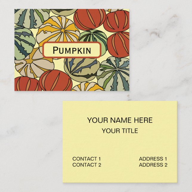 Fall Autumn Colorful Pumpkins Business Card (Front/Back)