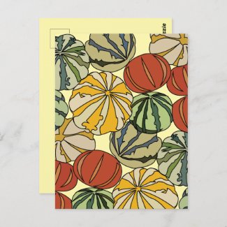 Fall Autumn Colorful Pumpkins Postcard
