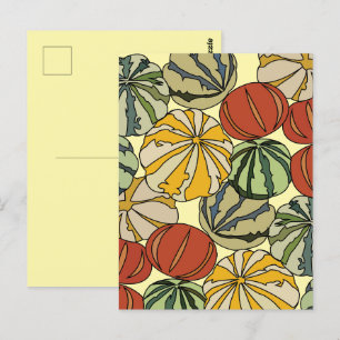 Fall Autumn Colorful Pumpkins Postcard
