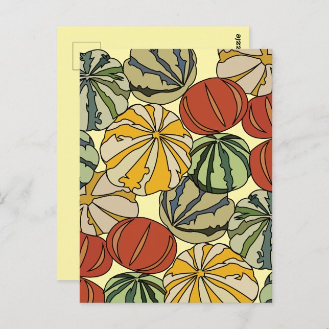 Fall Autumn Colorful Pumpkins Postcard (Front/Back)