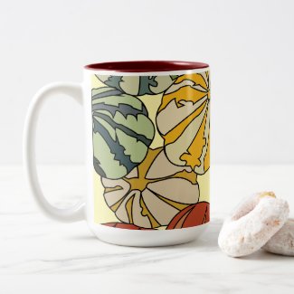Fall Autumn Colorful Pumpkins Two-Tone Coffee Mug