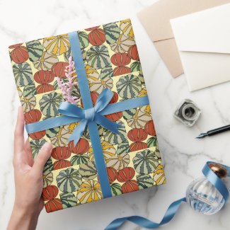 Fall Autumn Colorful Pumpkins Wrapping Paper