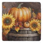 Fall Autumn Colors Foliage Pumpkins Sunflowers Trivet