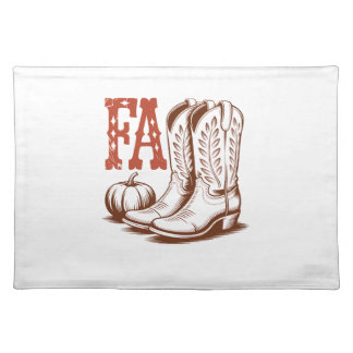 Fall Autumn Cowgirl Pumpkin Cloth Placemat