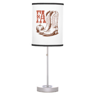Fall Autumn Cowgirl Pumpkin Table Lamp