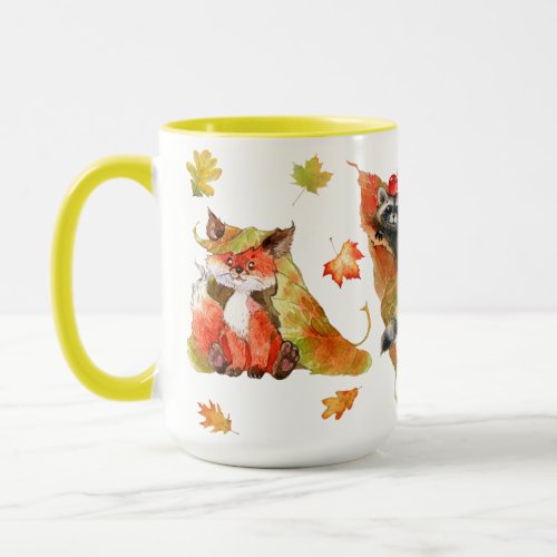 Fall Autumn Cute Animals Clipart Mug